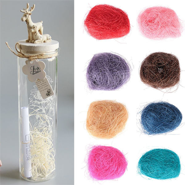 10g Raffia Sisal Dekor Gaveæske Fyldstof RØD red