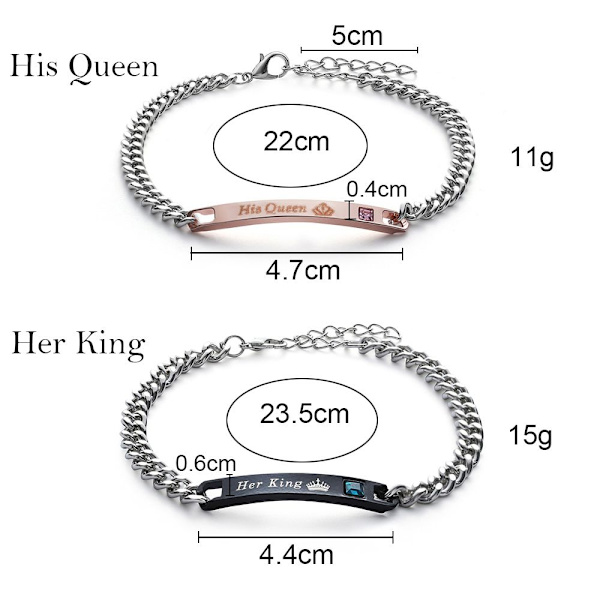 2st par armband hennes kung hans drottning