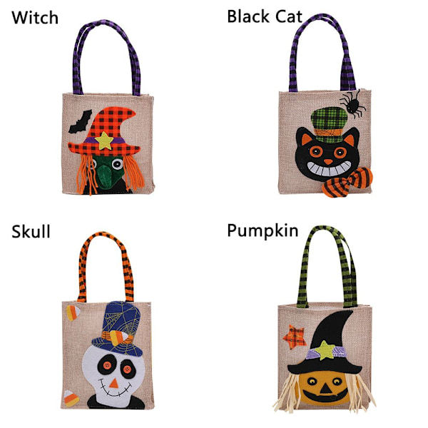 Halloween Tygkassar Godispåsar HÄXA Witch