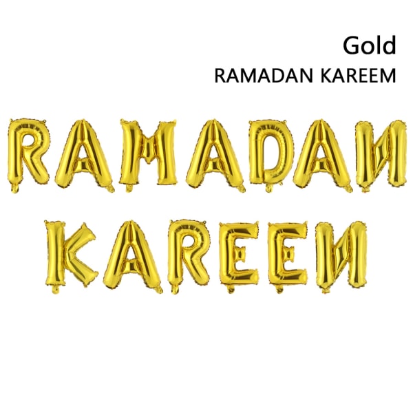 16 tommer Eid Mubarak RAMADAN MUBARAK GOLD RAMADAN KAREEM gold