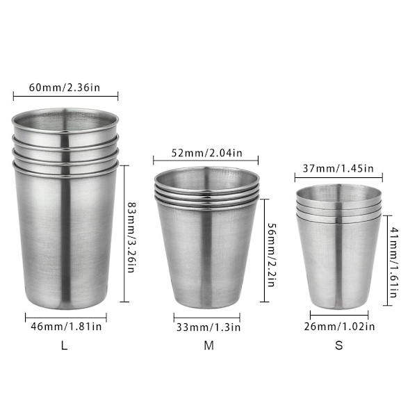 4 st Resekoppar Set Camping Cup Mugg L L