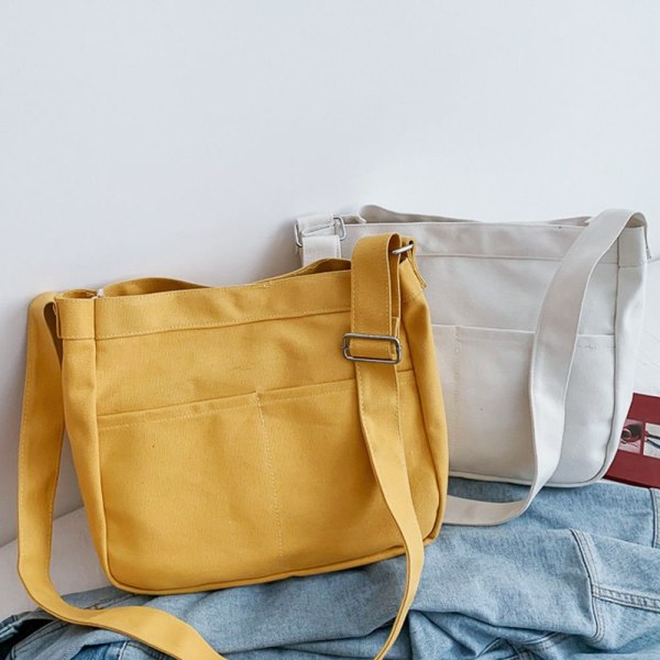 Axelväska Canvas Handväska VIT white