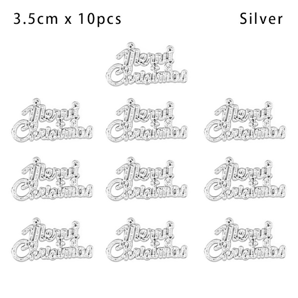 Hyvää joulua riipus ripustettava koriste HOPEAA 3,5 cm X 10 kpl Silver 3.5cm x 10pcs