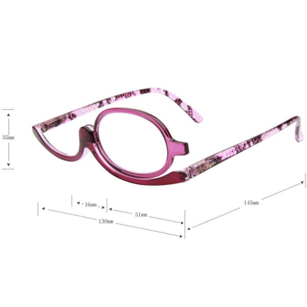 +1,50~+4,0 Dioptri Roterende Makeup Læsebriller Foldning Blue Strength 4.00-Strength 4.00