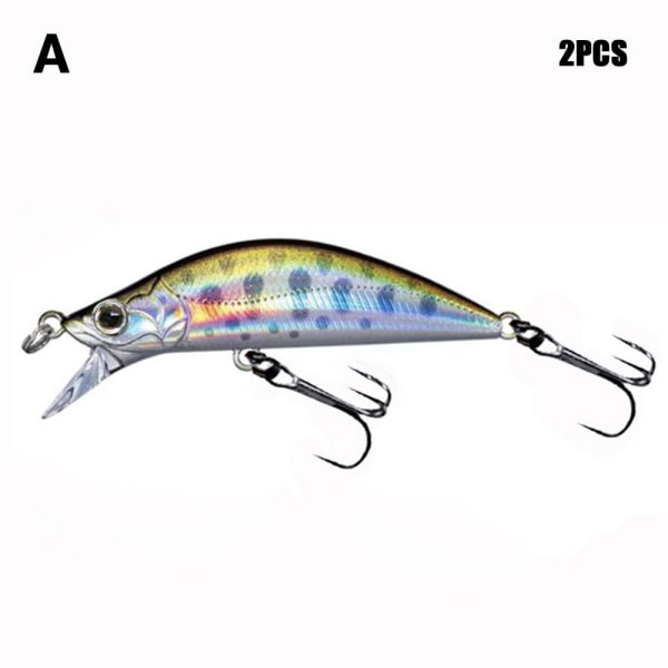 2kpl Uppoavat Minnow Baits -kalakoukut A A A