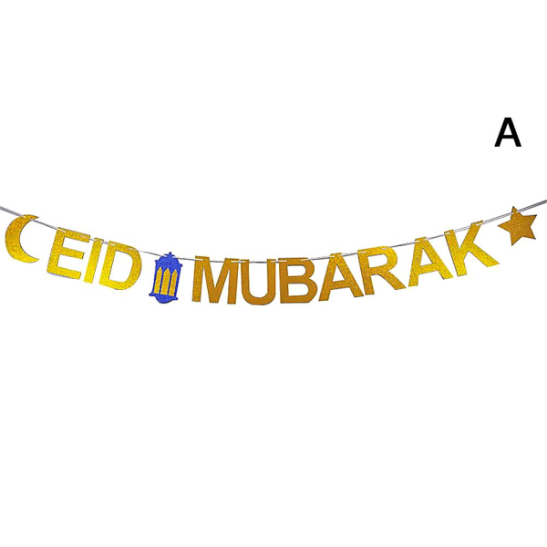 Eid Mubarak Banner Hängande Flagga