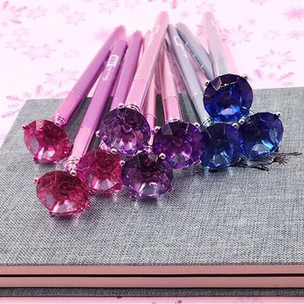 0,5 mm Diamond Gel Penna Kristallkula Pennor Gel Penna BLÅ Blue