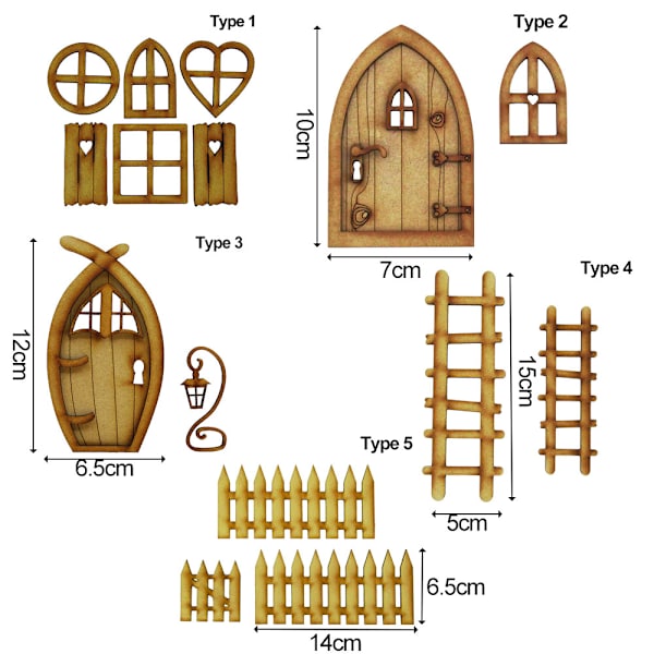 Miniatyr alvdør trehåndverk TYPE 6 TYPE 6 type 6