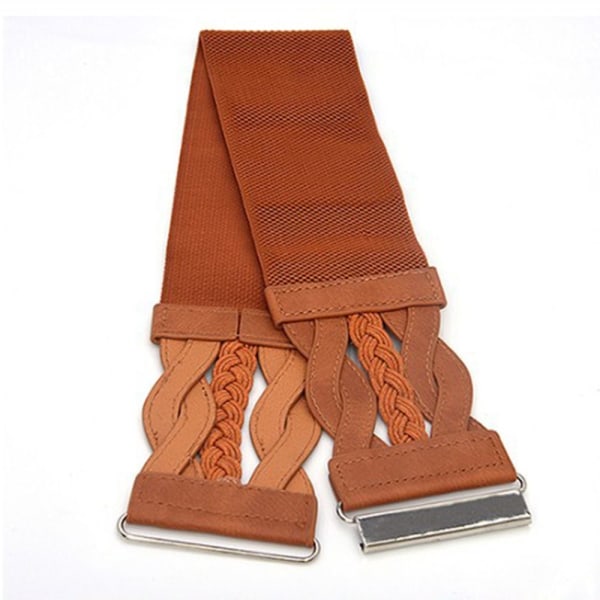 Bredt elastisk bælte metalspænde linning CAMEL camel