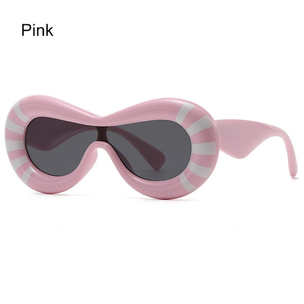 Oval Y2K Solbriller Oppustet Stel Solbriller PINK Pink