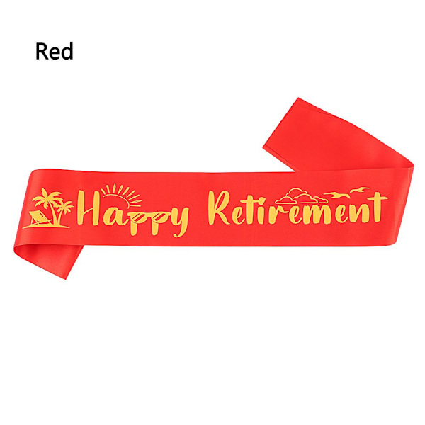 Satin Sash Happy Retirement RED red