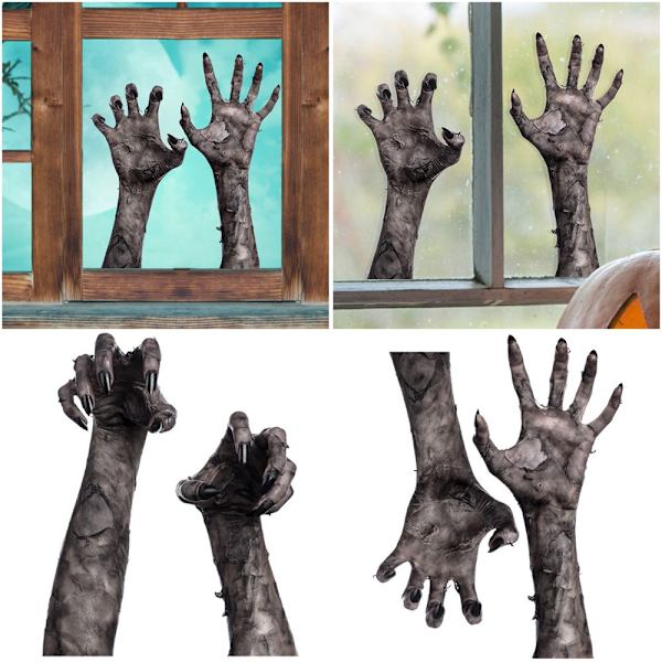 4 kpl Halloween-seinätarrat 3D Ghost Hand Set set Set
