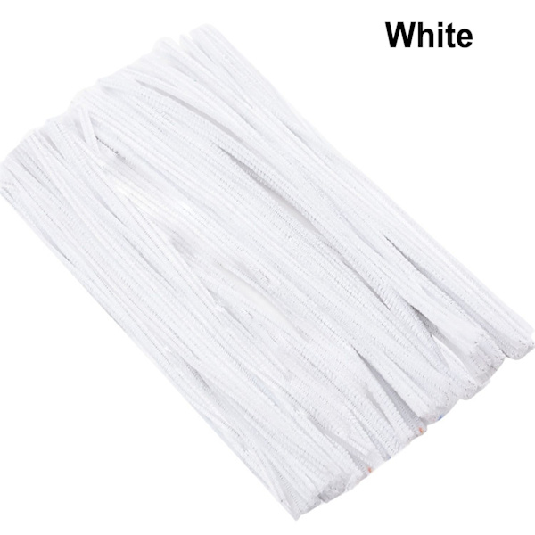 Glitter Chenille Stems Cleaners Plush WHITE white