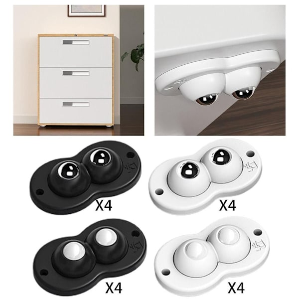 4st Remskivor för förvaringshjul Svängrullar VIT ABS PÄRLOR White abs beads