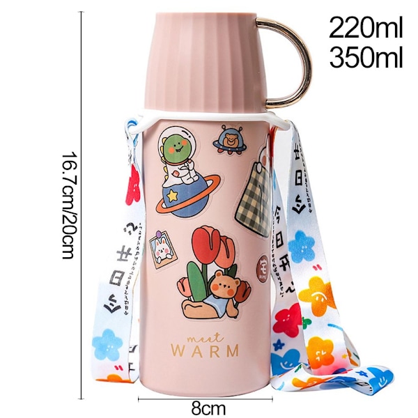 Sarjakuva Vacuum Cup Söpö thermal VALKOINEN 220ml white 220ml
