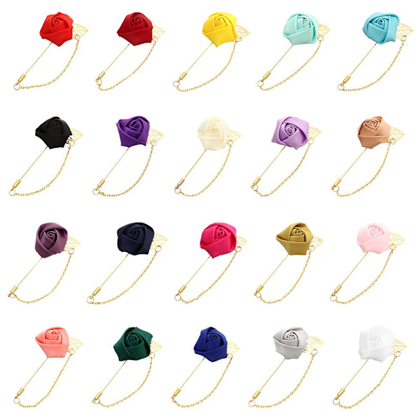 Rose Flower Broche Groom Boutonniere GUL Yellow