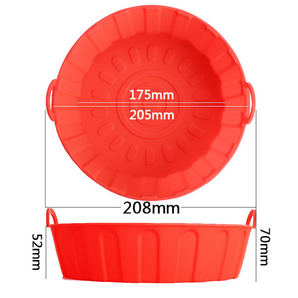 Pyöreä silikoniastia ilmakeittimelle PUNAINEN red