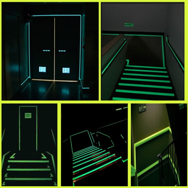 3 Meter Luminous Tape Glow In The Dark GRØN 1 RULLE-3CM Green 1 roll-3cm