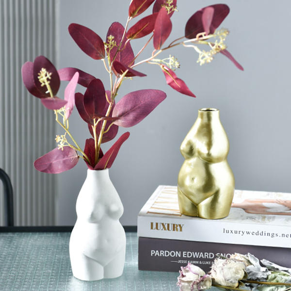 Vase Naken Kvinnekropp HVIT white