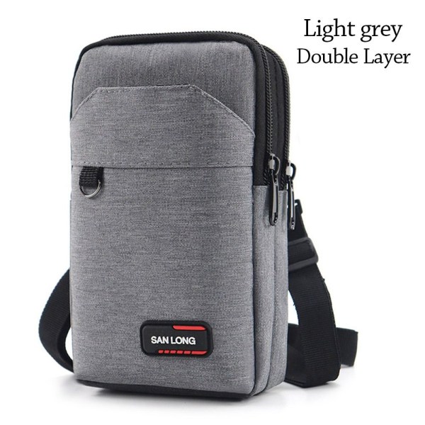 Vyötärölaukku Vyötärö Fanny Pack VAALEANHARMAA KAKSOISKERTOS KAKSIKERTOS light grey Double Layer-Double Layer