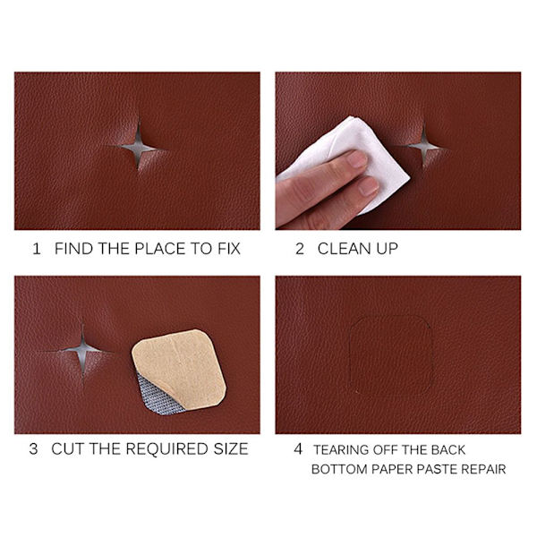 Sofa Patch PU Skinn Selvklebende MØRK KAFFE dark coffee