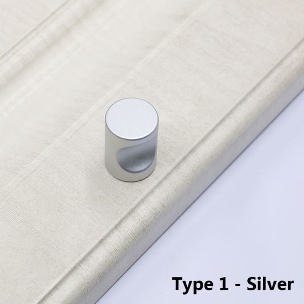 5 STK Dørhåndtak Dørknapp TYPE 1 - SØLV Type 1 - Silver