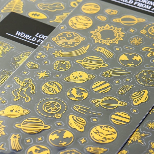 1 pussin Golden Planet -koristelutarrojen käsikirjapäiväkirja style4