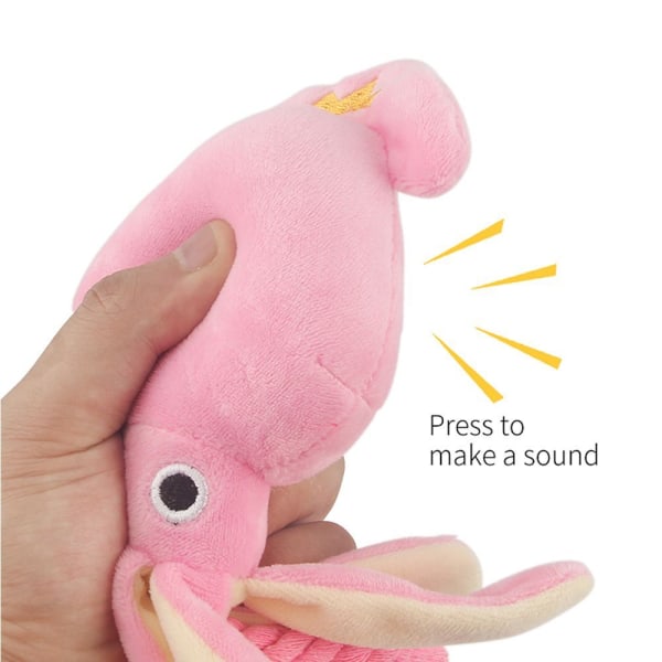 Squid Hundelegetøj Squeak Toys Puppy Chew Toy pink