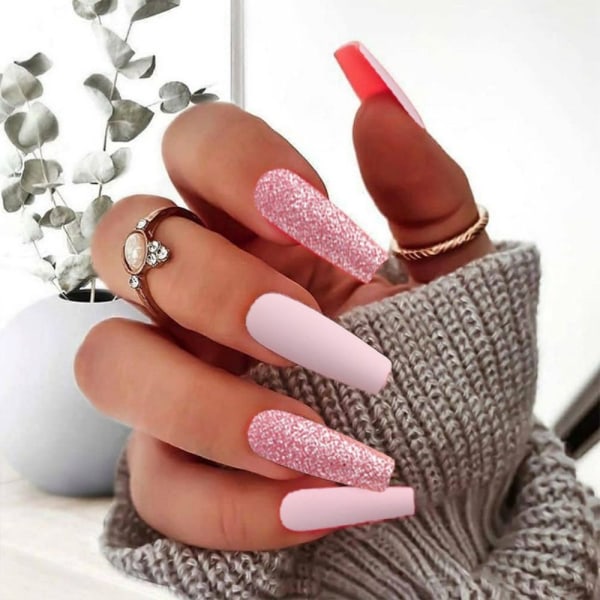 24 stk Fake Nails Long French A35 A35 A35