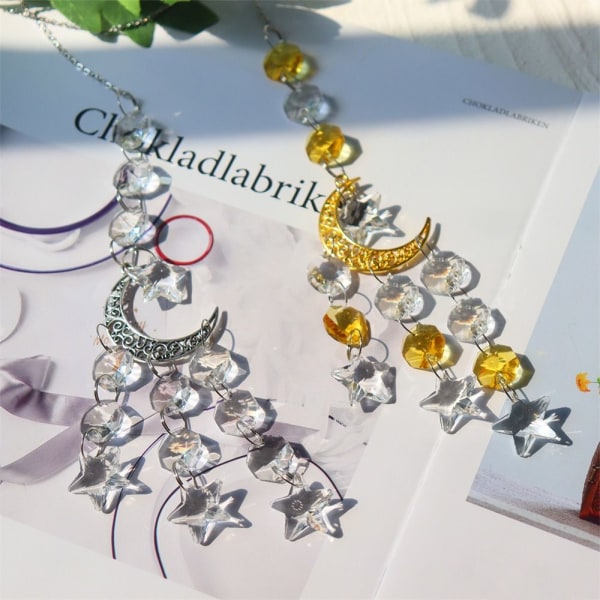 Sun Catcher Moon Star Dekorativ LILA purple