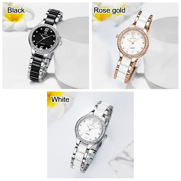 Dameklokke Quartz Armbåndsur SVART black