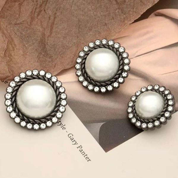 10st Pearl Clothing Knappar Skjorta Knappar SILVER 15MM10ST silver 15MM10pcs-10pcs