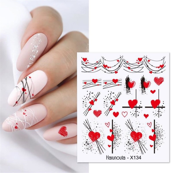 Nail Art Stickers Love Heart X124 X124