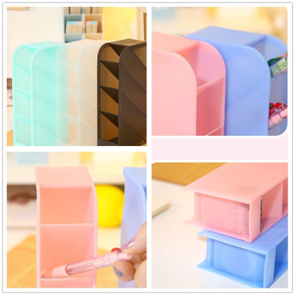 Desktop Storage Tube Multifunksjon TRANSPARENT ROSA TRANSPARENT transparent pink