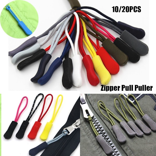 10/20stk Glidelåstrekksnor Tautrekkere SVART&GUL 10STK black&Yellow 10pcs