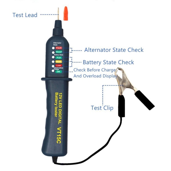 Bil Digital Batteri Tester Auto Generator Tester Bil Styling