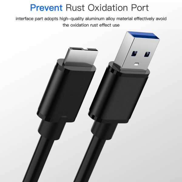 USB 3.0 til Micro B-kabeldataledning 2M 2m