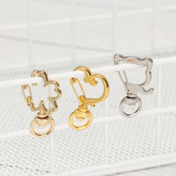 5 stk Snap Hook Trigger Clips Spenner ROSE GULL HJERTE rose gold