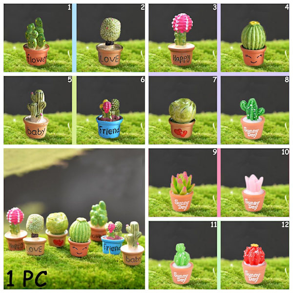 Sukkulente figurer i potte Cactus Bonsai Flower Miniature 11 11 (1.7X2.7CM)