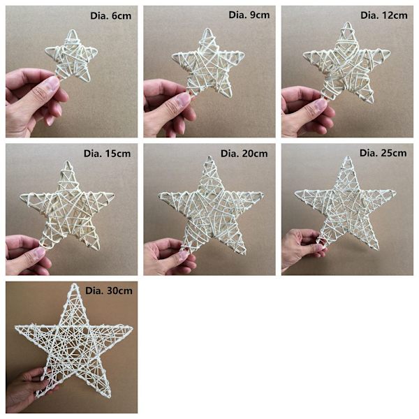 1 STK White Rattan Star Indonesisk Vine juledekorasjon DIA