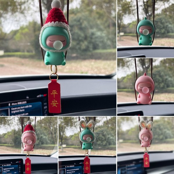 Swing Dinosaur-Man Pendant Bil Backspegelprydnad GRÖN C Green C-C
