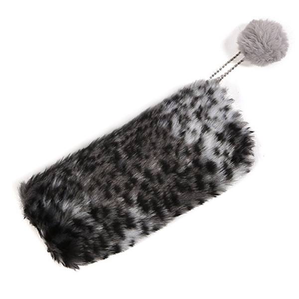 Leopard Print Pehmokynälaukku Hiuspallokynäsäilytyspussi Black