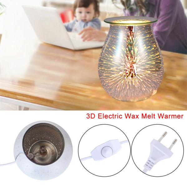 Aroma LED Lampe Duftlampe 3D Elektrisk Voks Smeltevarmer