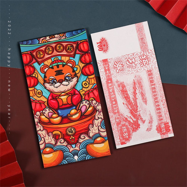 6 stk røde konvolutter HongBao Paper B B