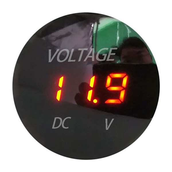 5-48V Bilvoltmeter Spændingsmåler Batterimåler HVID white