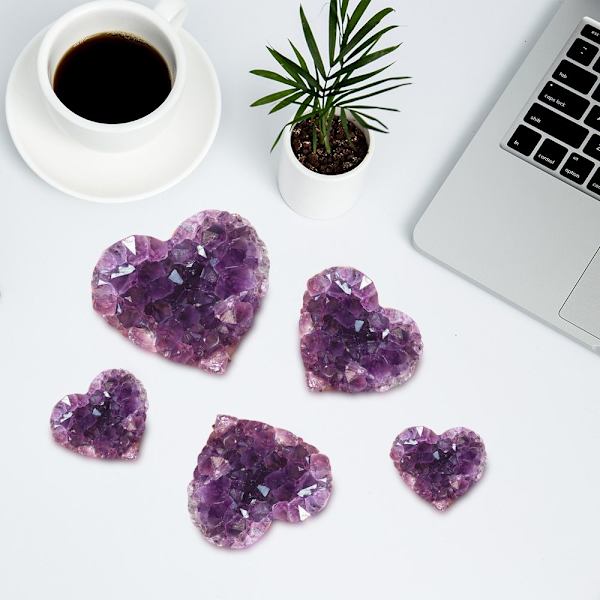 Violetti kristalli kaulakoru sydänriipus jade