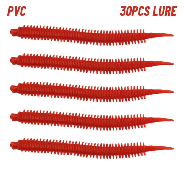 30st/lot Worm Red Baits Fiskedrag PVC PVC PVC