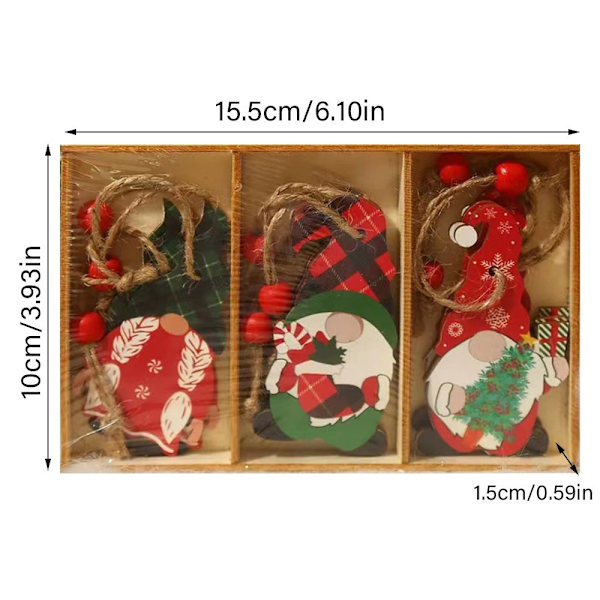 3 STK juletreanheng Xmas Tree Oranments 4 4 4