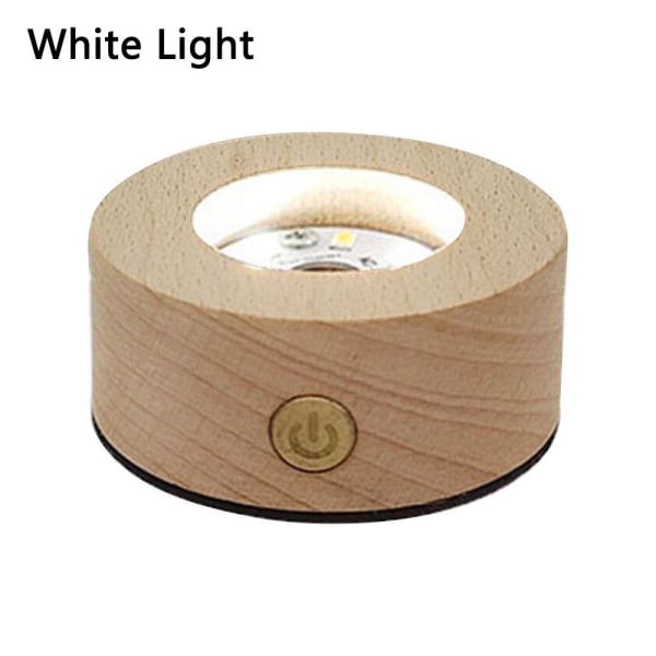 LED Ljus Display Hållare Kristallkula Bas VIT LJUS VIT White Light
