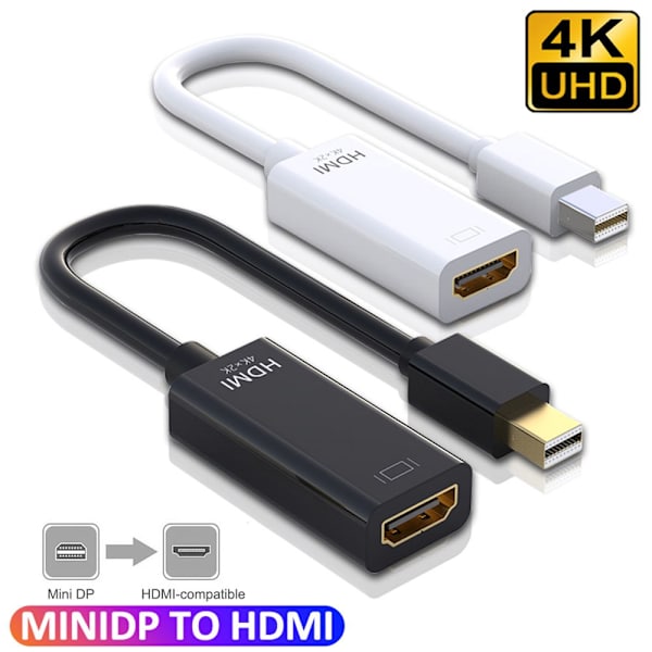 Mini DP Till HDMI Adapter Displayport Konverterkabel SVART Black